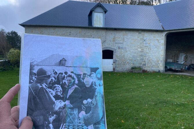 American 101st & 82nd Paratroopers in Normandy battlefield tour - Angoville-au-Plain: a church as a field hospital