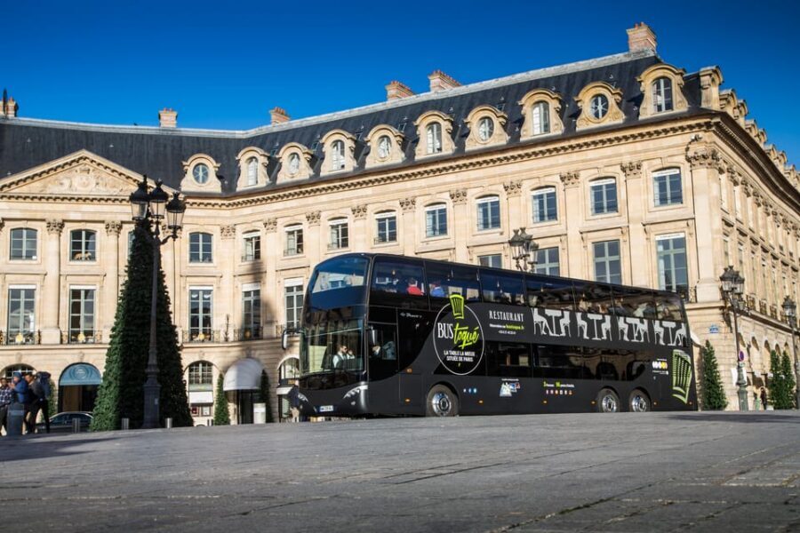 Bus Toqué Champs Elysées Tour w/ 3-Course Dinner & Champagne - Double-decker views from 4 meters up, plus that glass roof