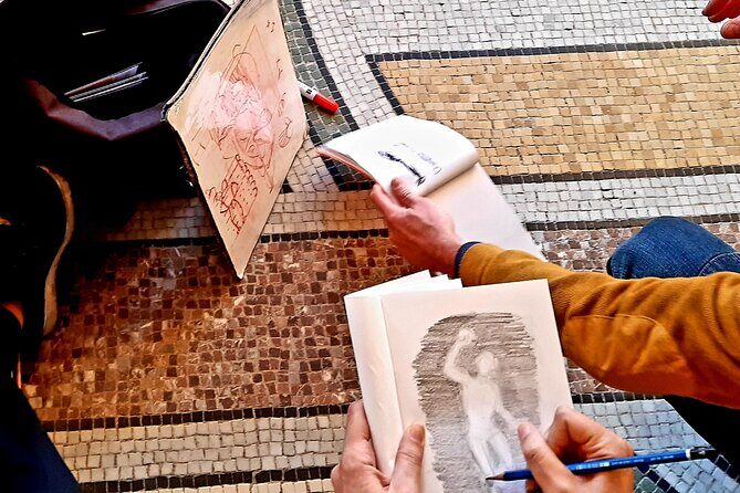 Drawing workshop/creative notebook during a walk from the Invalides to the Petit Palais - Pont Alexandre III: practice perspective on Paris’s most theatrical bridge