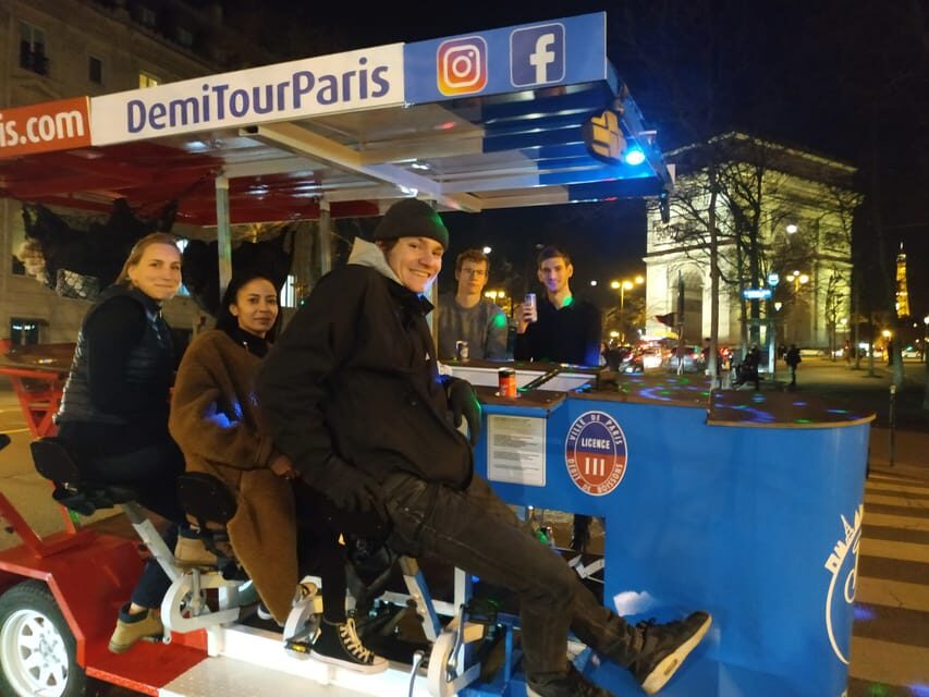 Paris: Beer Bike Bar With Drinks Included - Trocadéro stop: Tour Eiffel views and a proper first toast