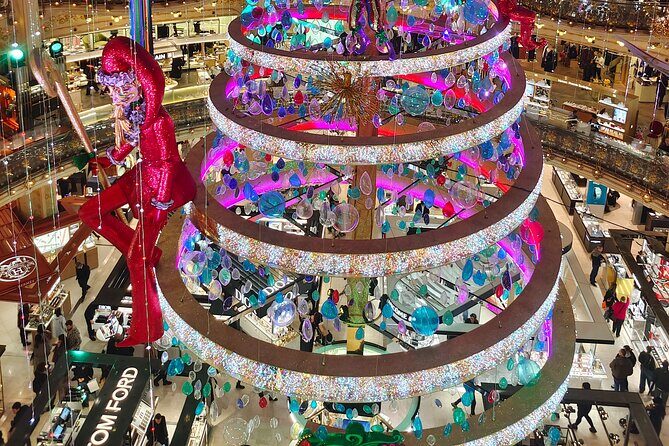 Paris Christmas Illuminations and Local Festivities Private Tour - Galeries Lafayette Paris Haussmann: the dome tree and rooftop views