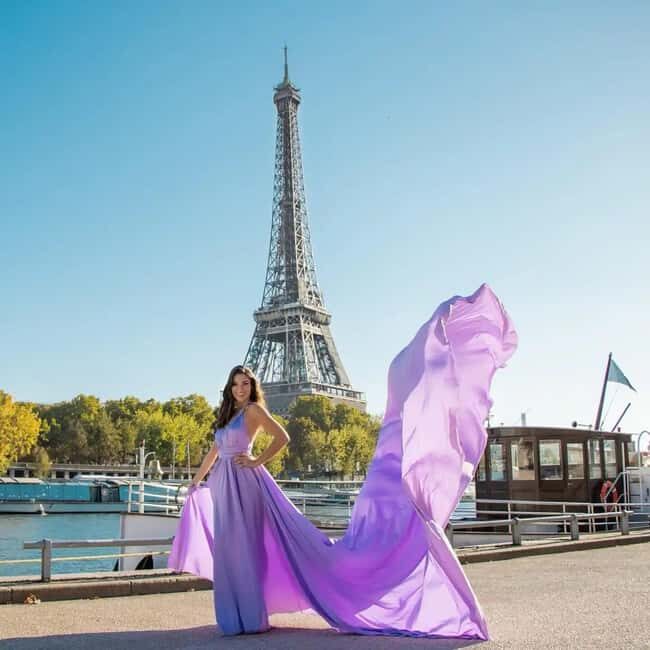 Paris: Eiffel Tower Glamor Photoshoot with Dress Options - The dress catalog experience: pick a look that fits you