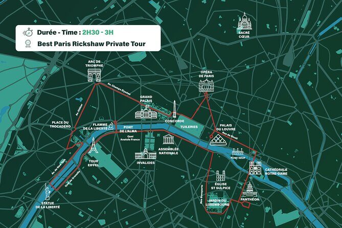 Paris Private Sightseeing Guided Tour by Electric Rickshaw - The rhythm of the route: what “about 3 hours” means