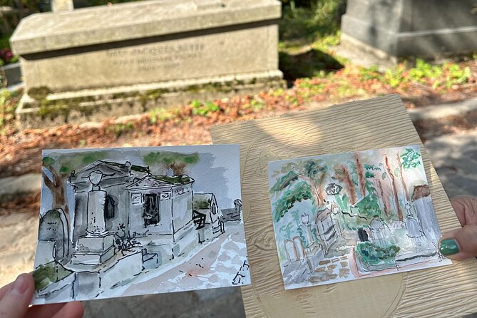 Père Lachaise Cemetery Art: Watercolor Postcard Workshop in Paris - The Art Lesson, Without the Pressure