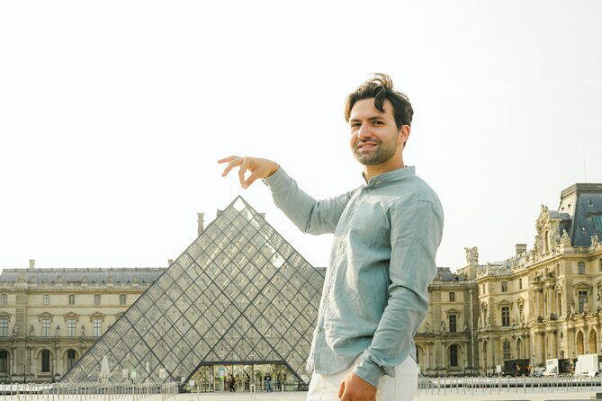 Private Photo Shoot at the Louvre - Stop 1 at the Louvre: pyramids, Grand Palace views, and quick styling