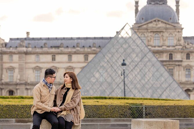 Private Photoshoot at the Louvre area in Paris - Start at the Louvre Pyramid, then let the clock do the work