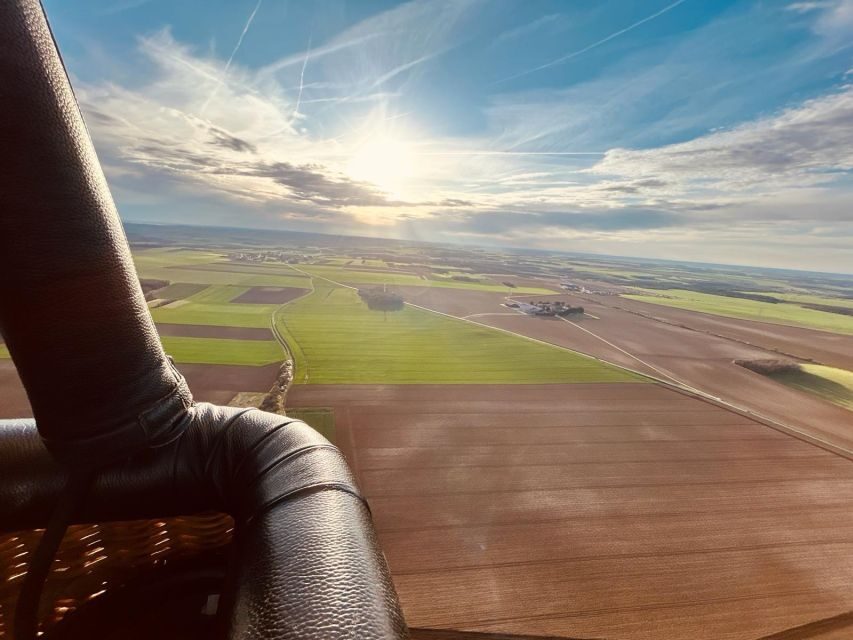 South of Paris: hot air balloon flight - After landing: the wine glass and the ride back
