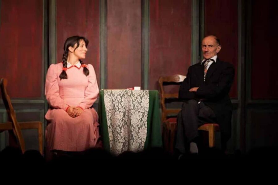 Theatre in Paris: The Lesson (La leçon) - The language trick: French show, English surtitles above the stage