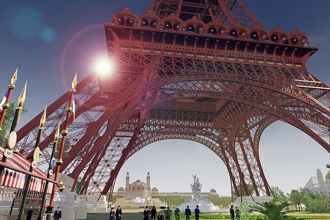 Virtual Reality Guided Tour at the Eiffel Tower - Starting near the Monument to Human Rights: your first move